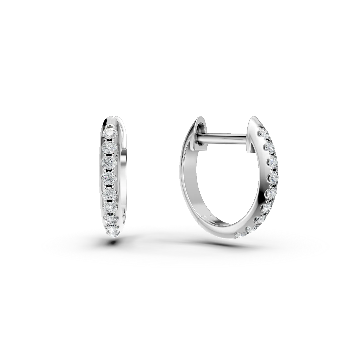 Cercei din aur alb cu diamante de 0.11ct