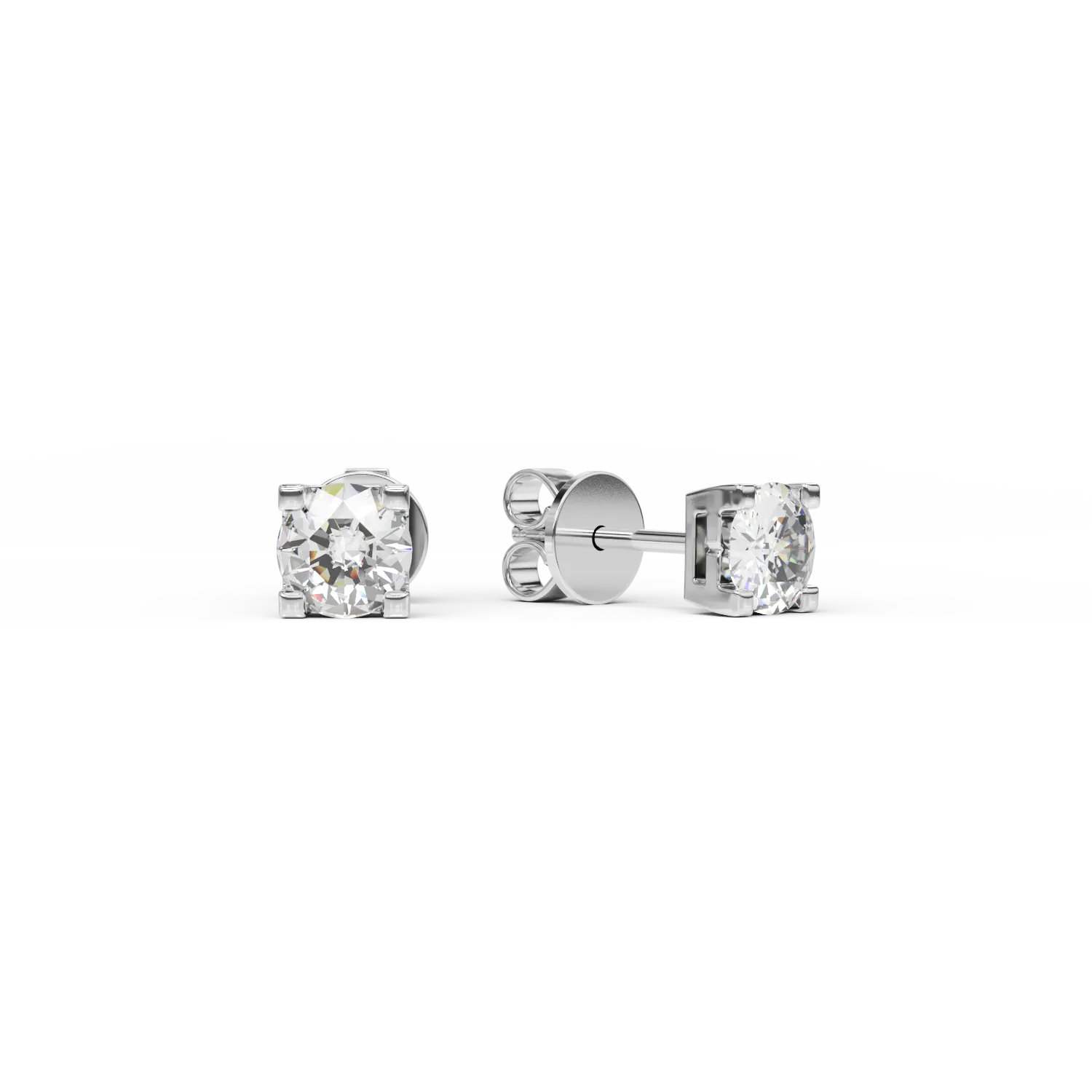 Cercei din aur alb cu diamante de 0.39ct
