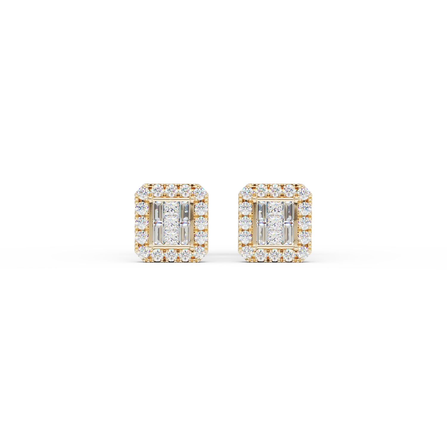 18K yellow gold earrings with 3.22ct diamonds