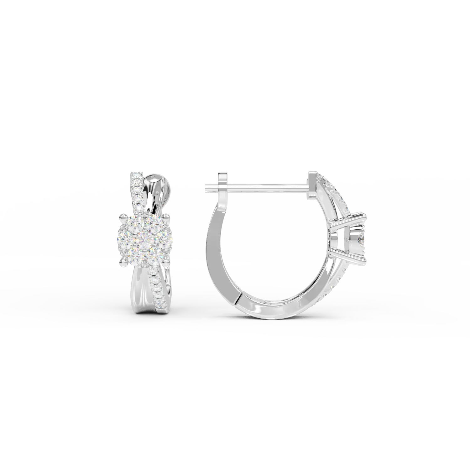 Обеци от бяло злато 18К с диаманти 0.3кт