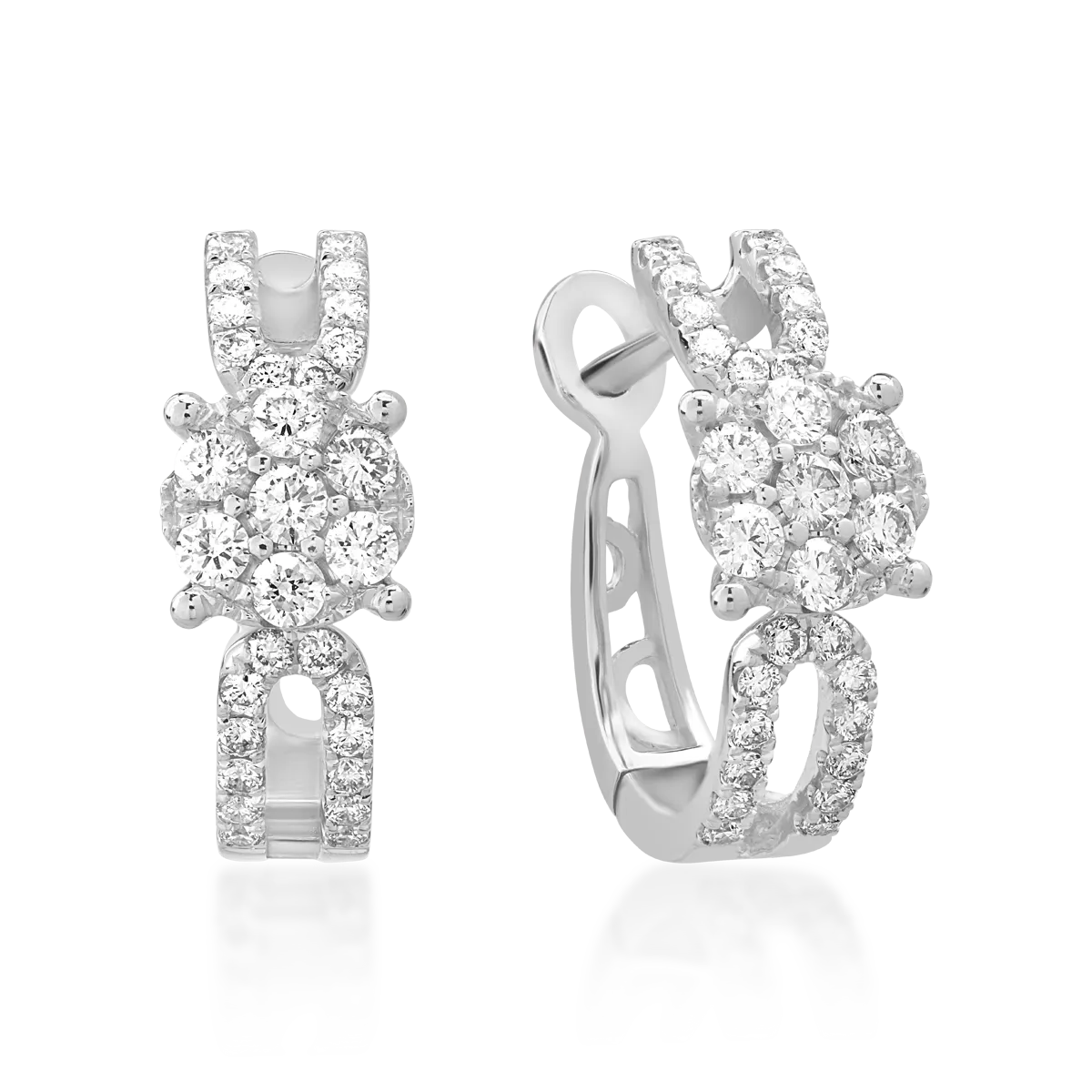 Cercei din aur alb cu diamante de 0.3ct