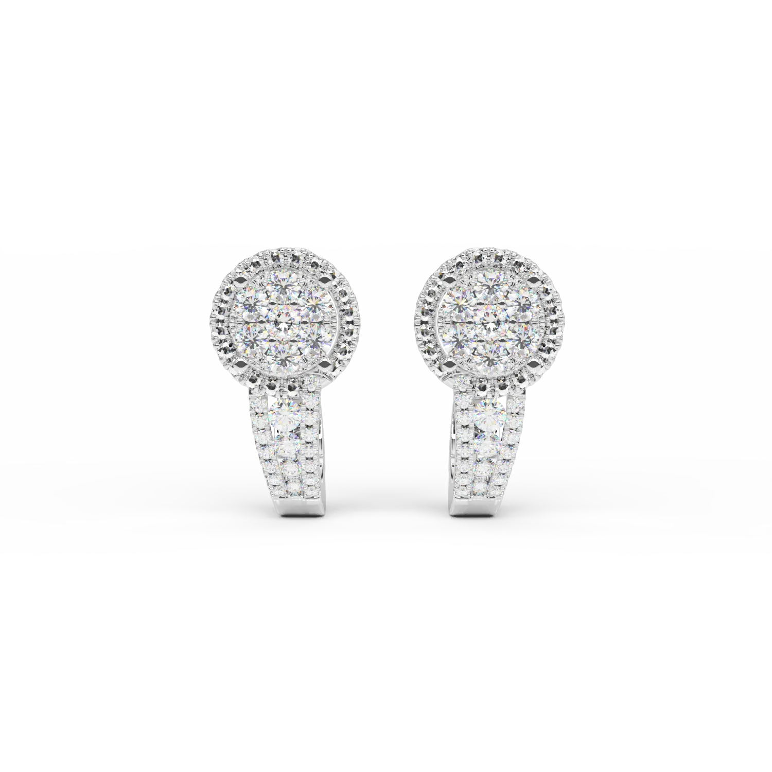 Cercei din aur alb de 18K cu diamante de 0.55ct-110801