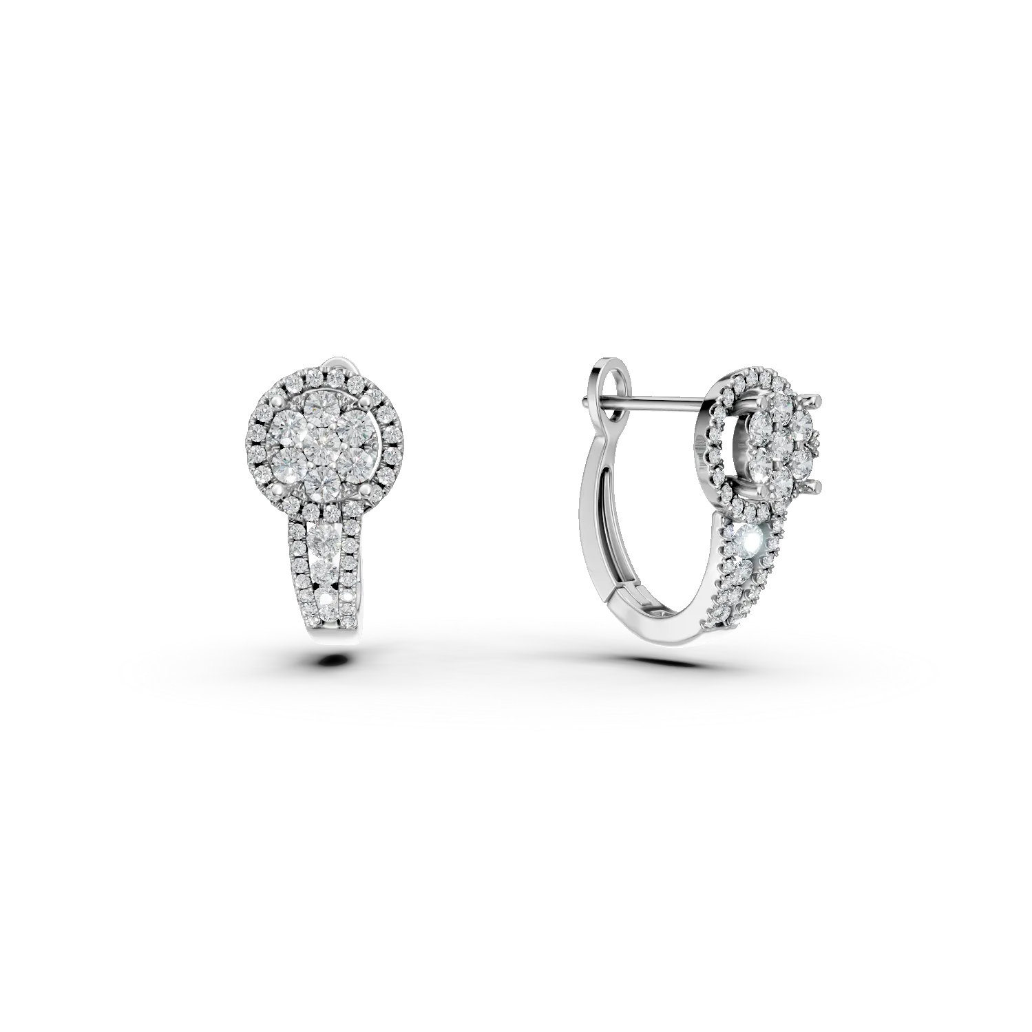 Cercei din aur alb cu diamante de 0.55ct