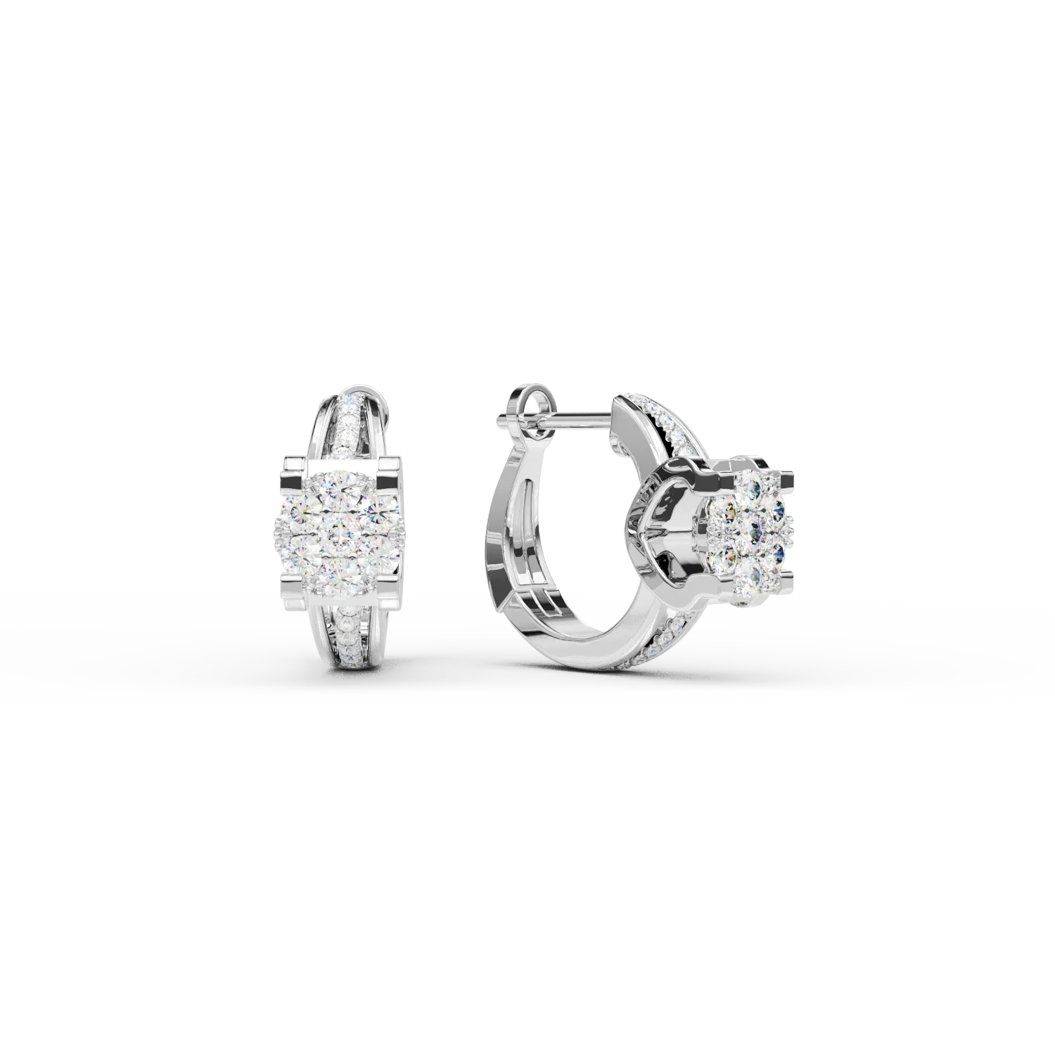 Cercei din aur alb de 18K cu diamante de 0.34ct-110804