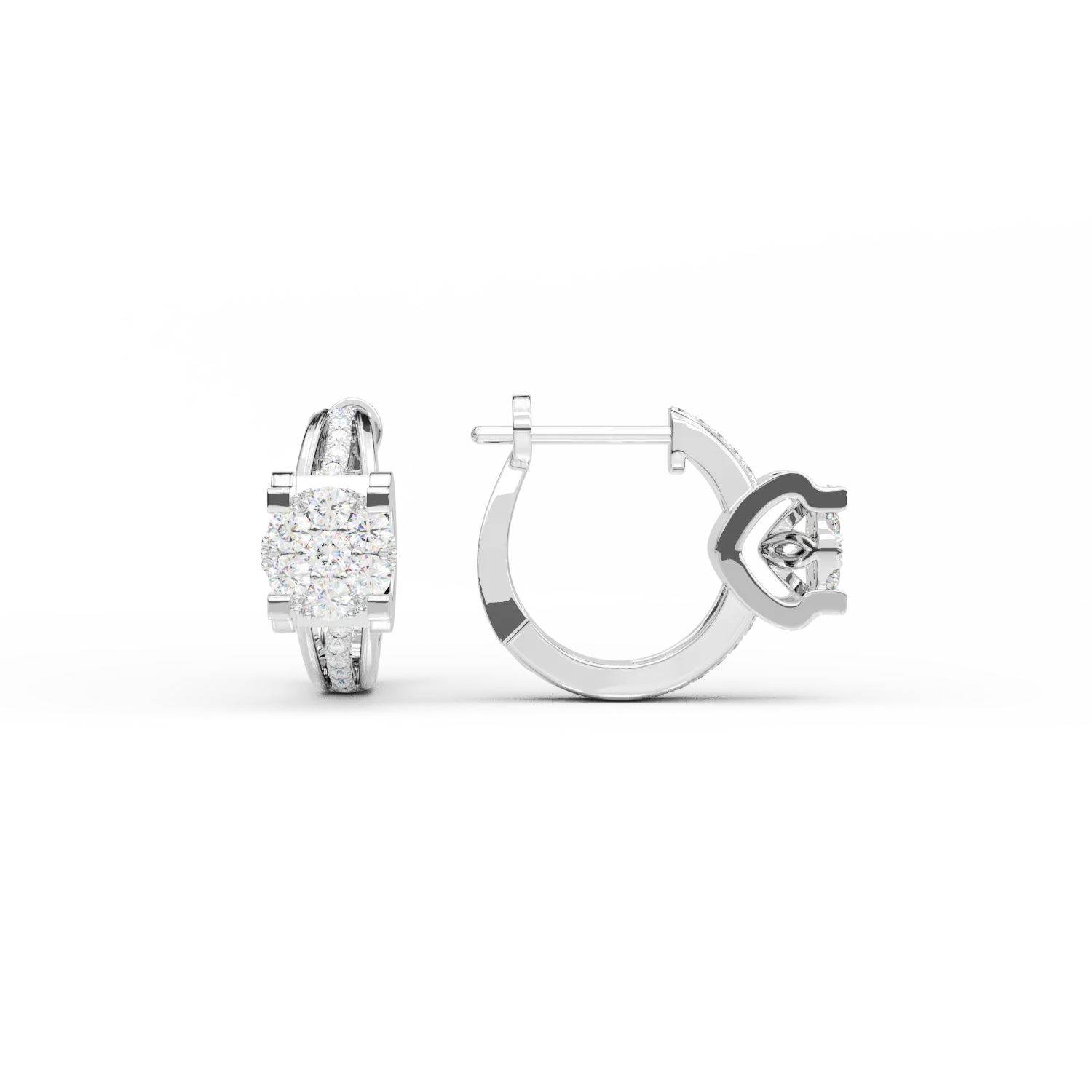 Cercei din aur alb cu diamante de 0.34ct