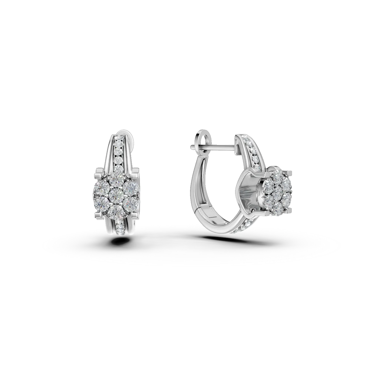 Cercei din aur alb cu diamante de 0.34ct