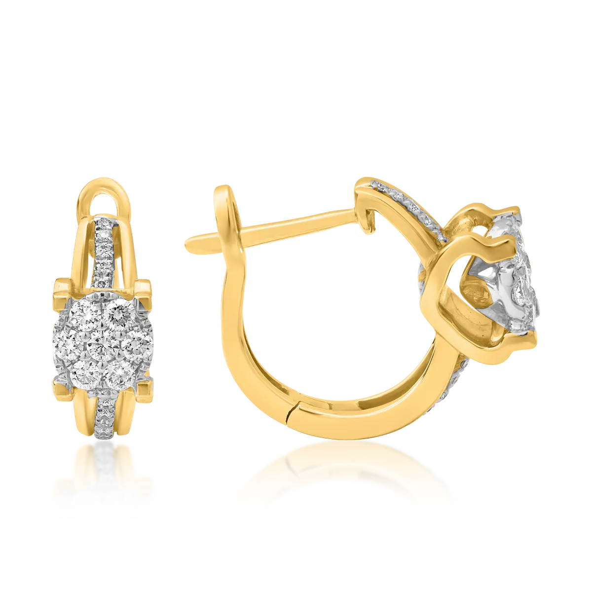 Cercei din aur galben cu diamante de 0.35ct