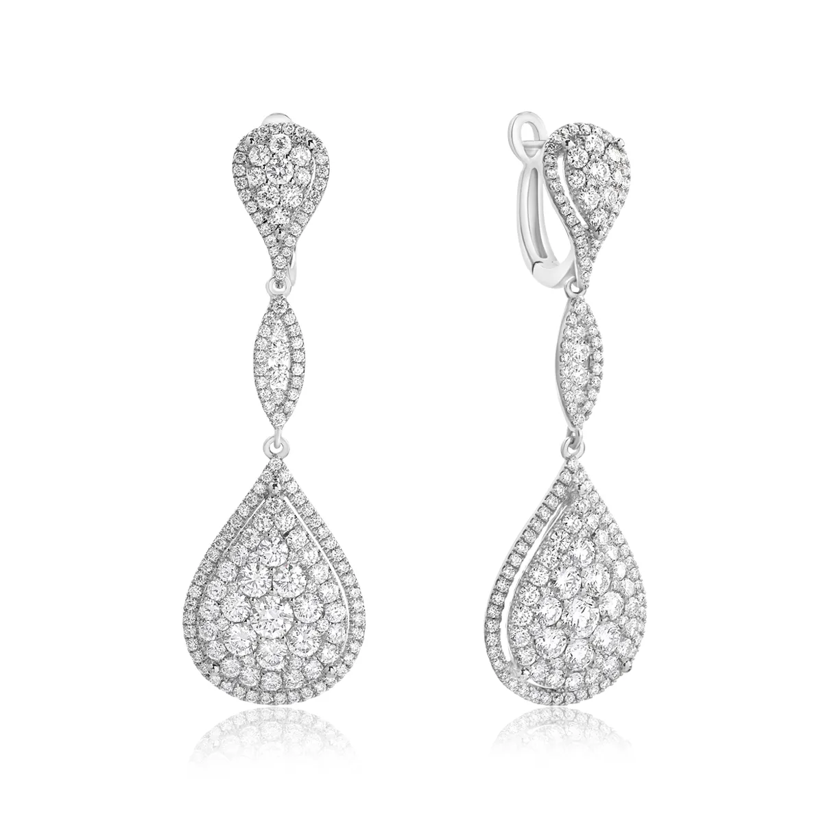 Обеци от бяло злато 18K с диаманти 3.22ct