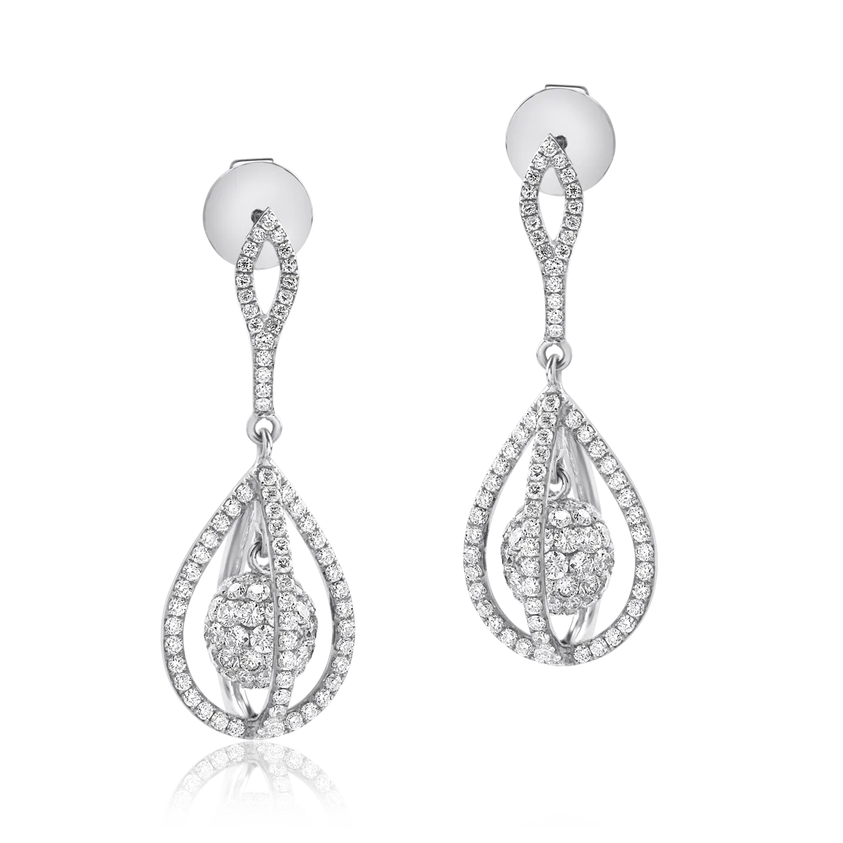 White gold earrings with 2.8ct diamonds