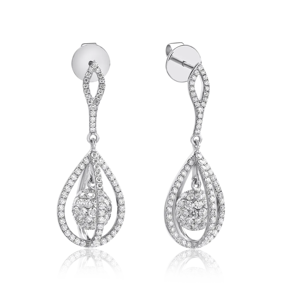 White gold earrings with 2.8ct diamonds