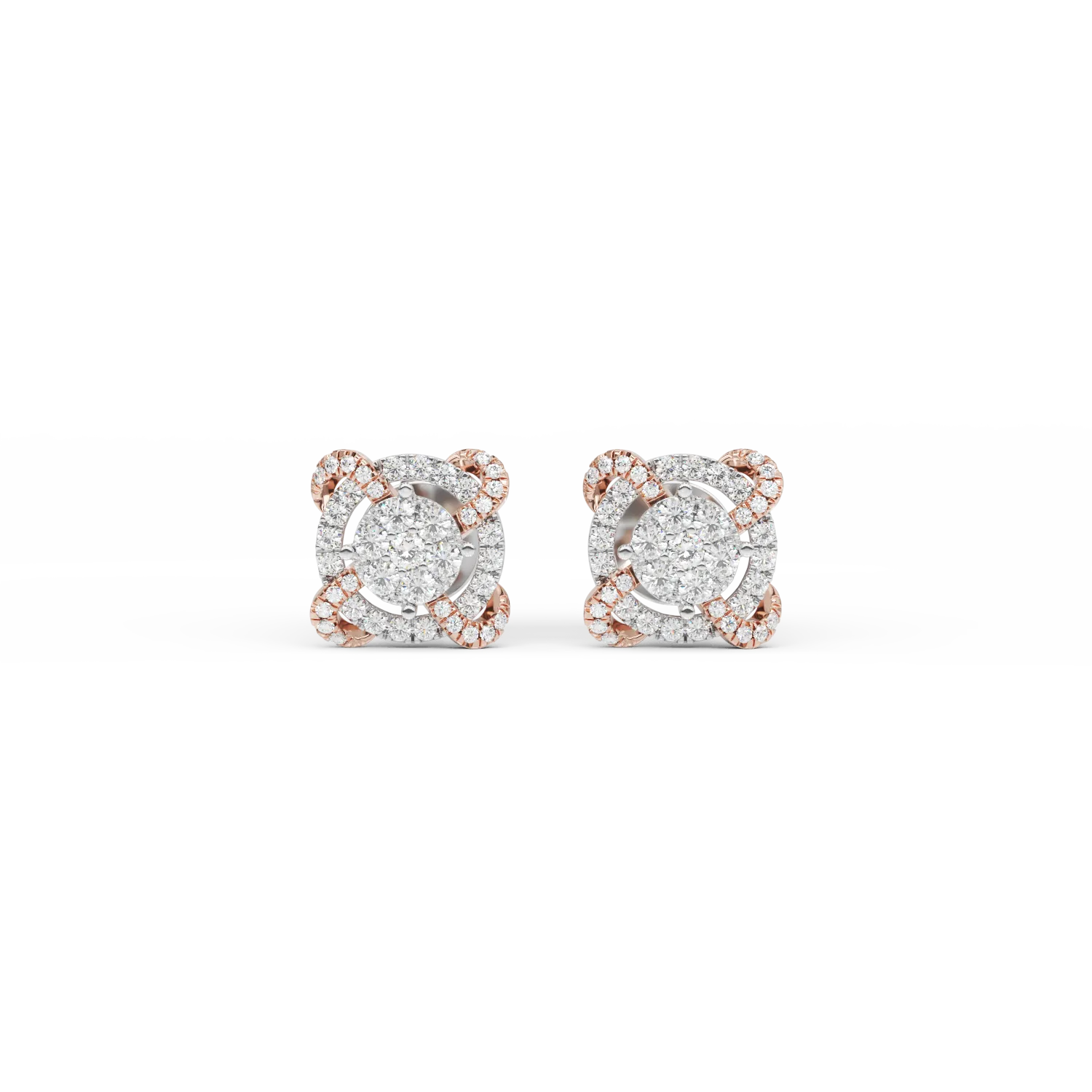 18K white-rose gold earrings with 0.47ct diamonds