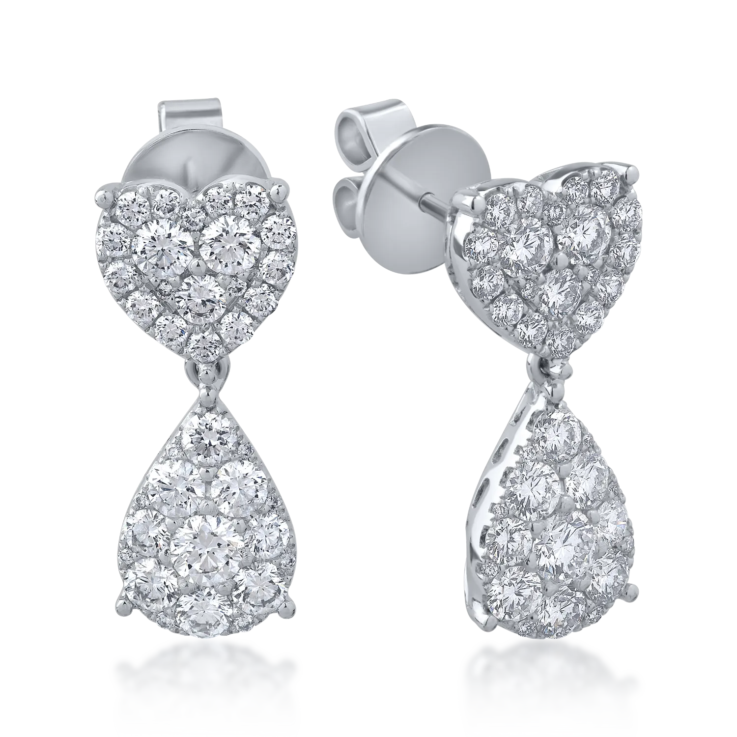 18K white gold earrings with 2.07ct diamonds