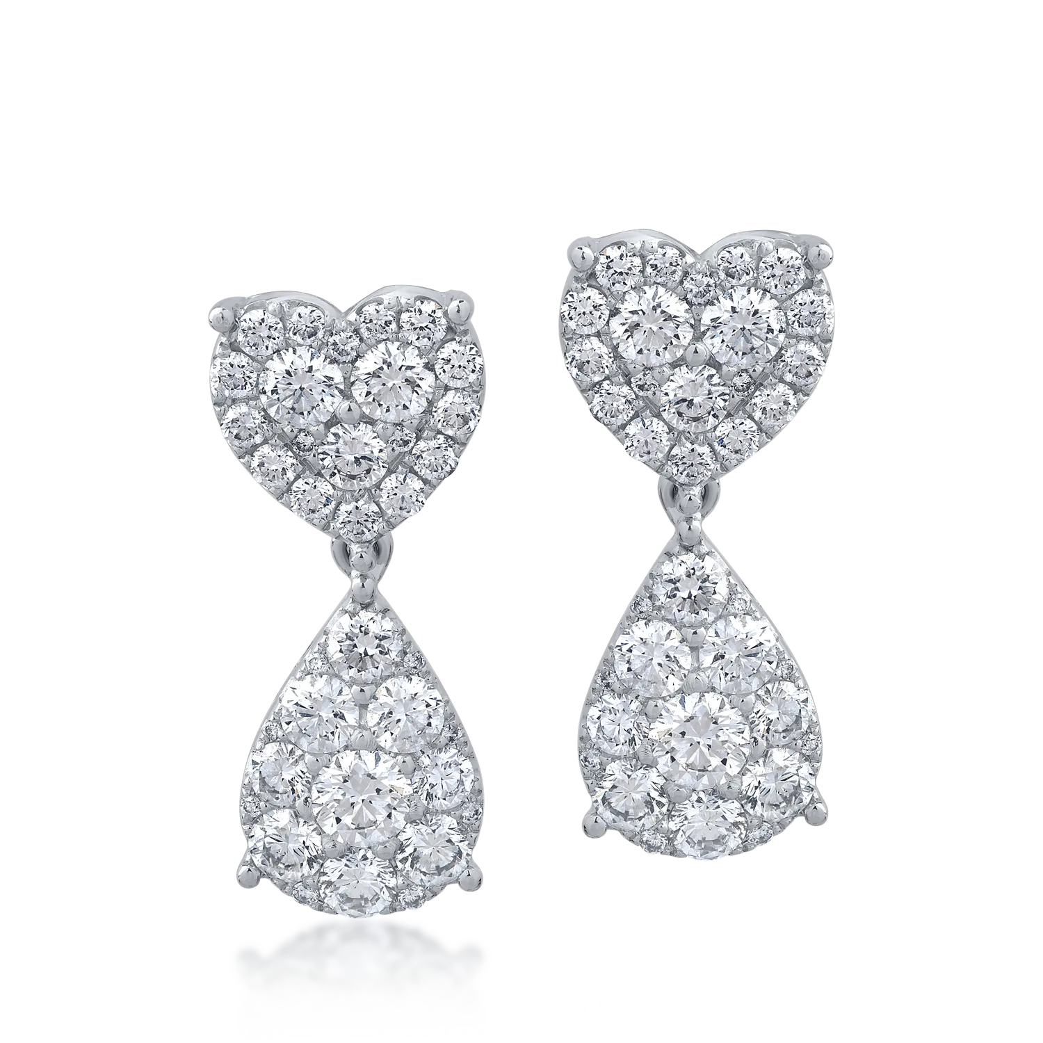 Cercei din aur alb cu diamante de 2.07ct