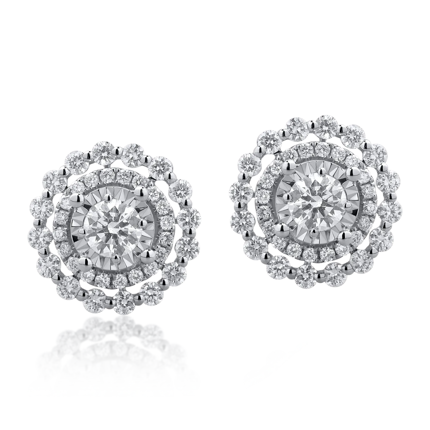 18K white gold earrings with 1.05ct diamonds