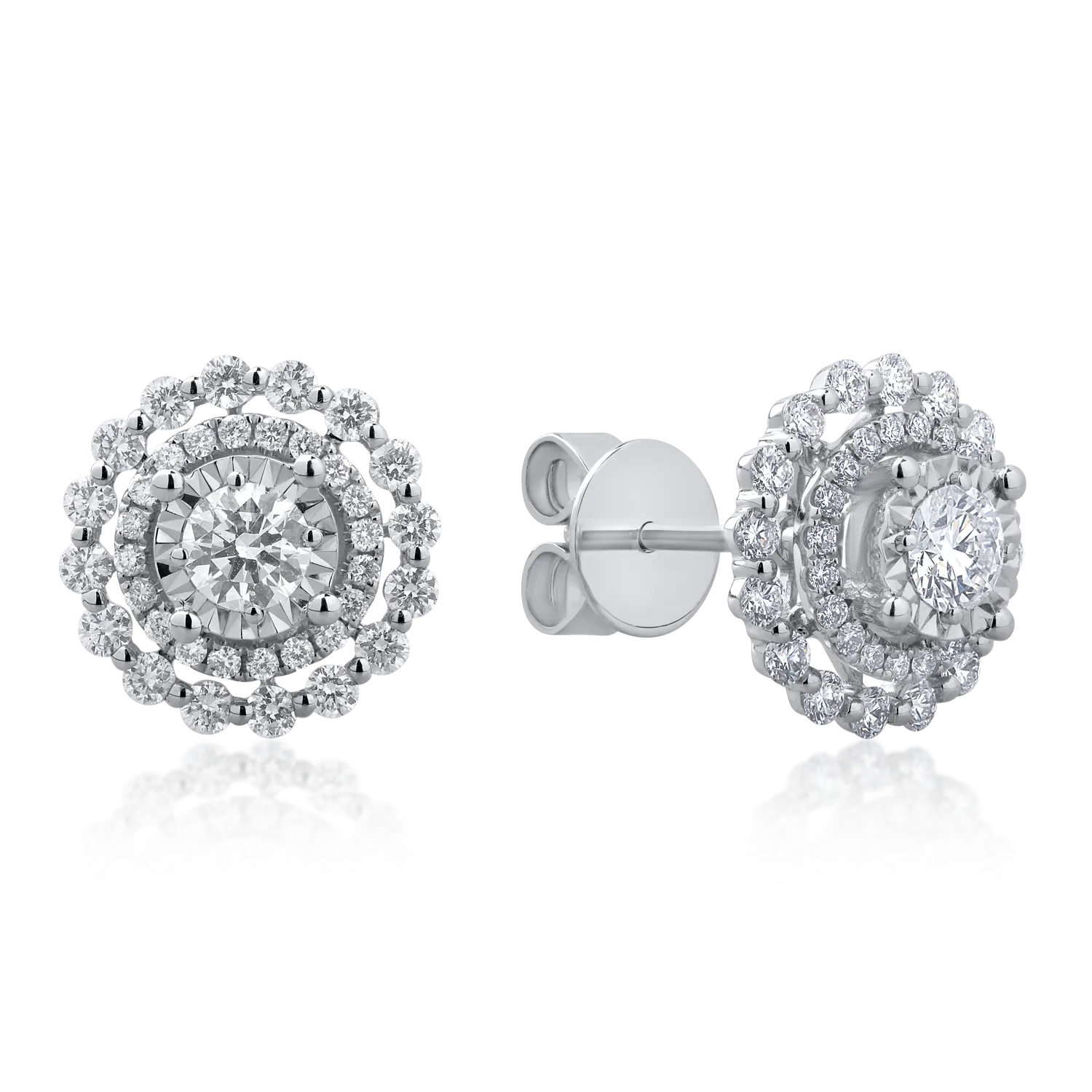 18K white gold earrings with 1.05ct diamonds