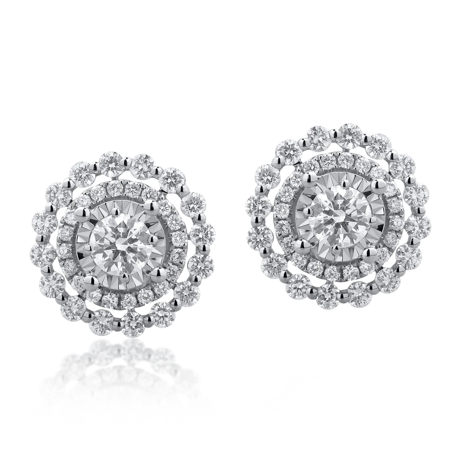 18K white gold earrings with 1.05ct diamonds-110826