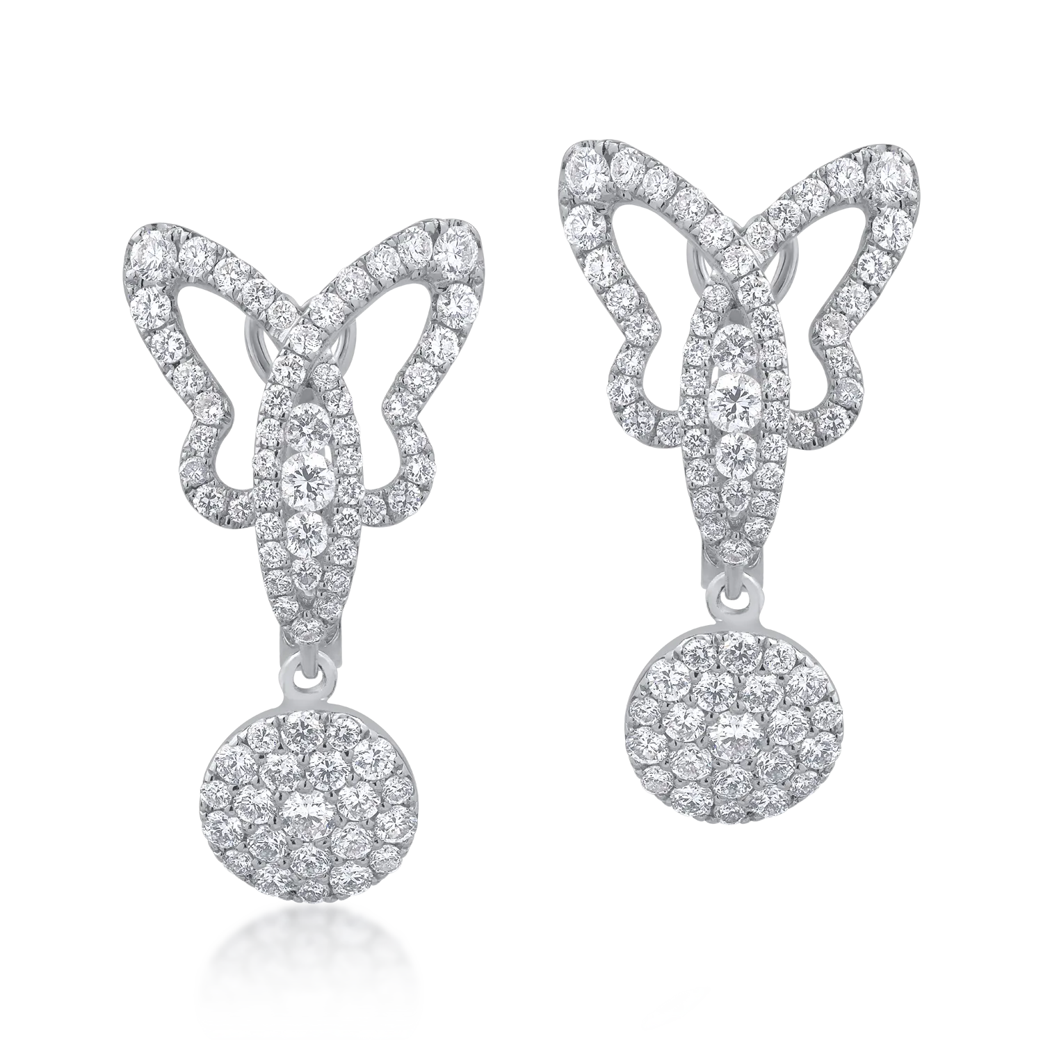 18K white gold earrings with 1.15ct diamonds