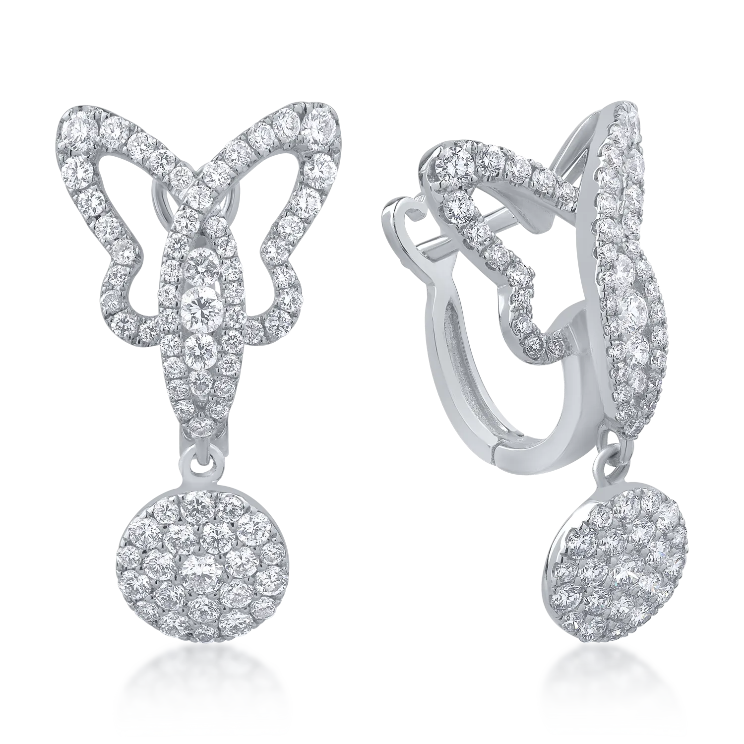 18K white gold earrings with 1.15ct diamonds