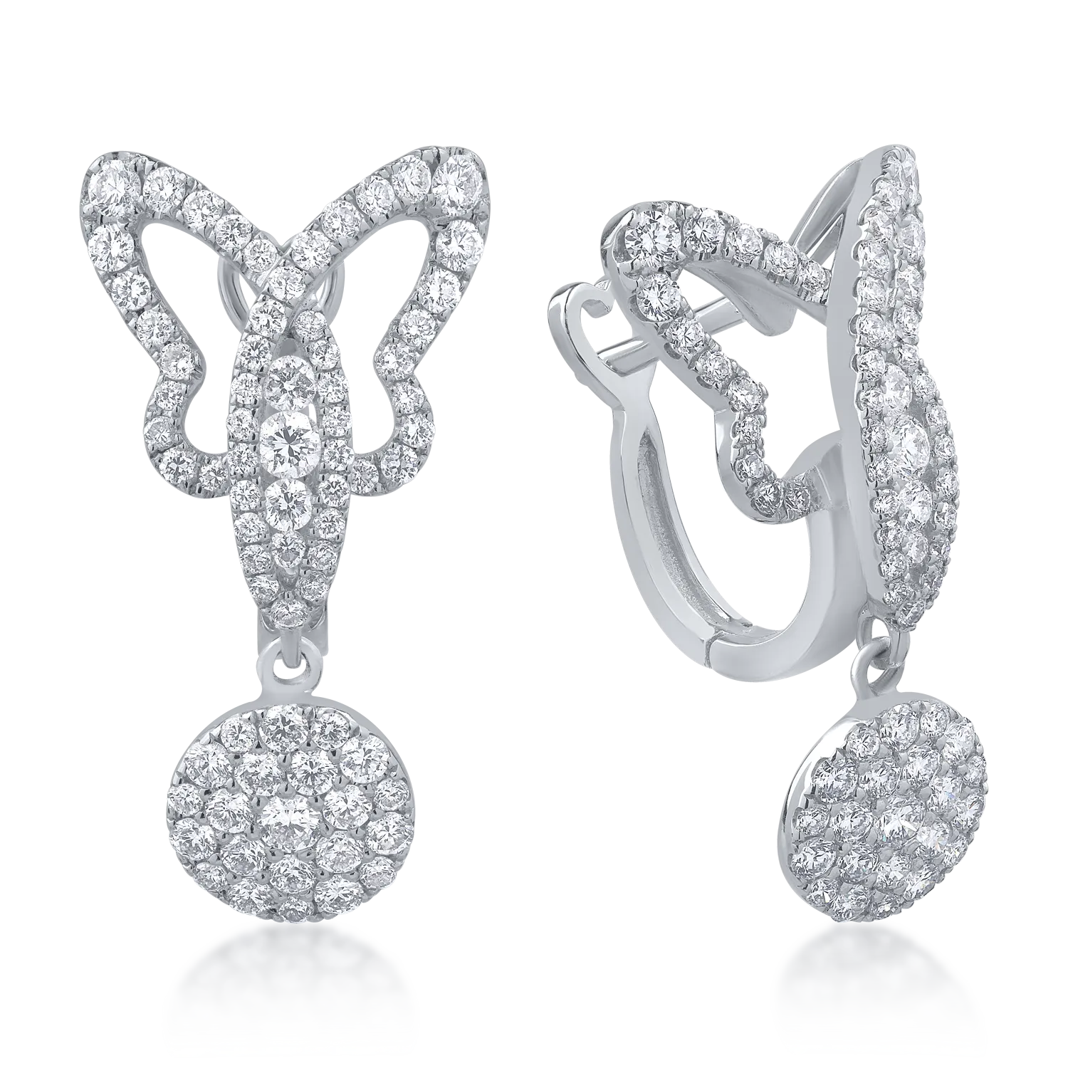 Обеци от бяло злато 18K с диаманти 1.15ct