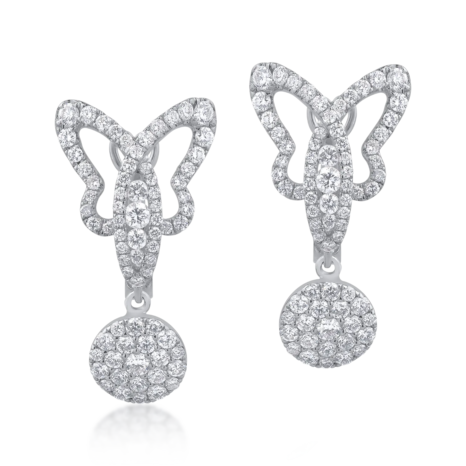 Cercei din aur alb cu diamante de 1.15ct