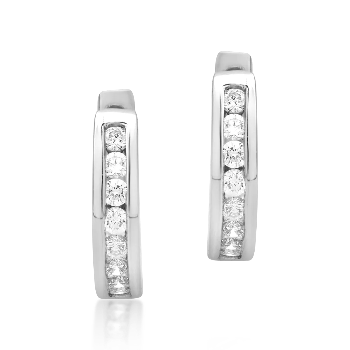 18K white gold earrings with 0.17ct diamonds