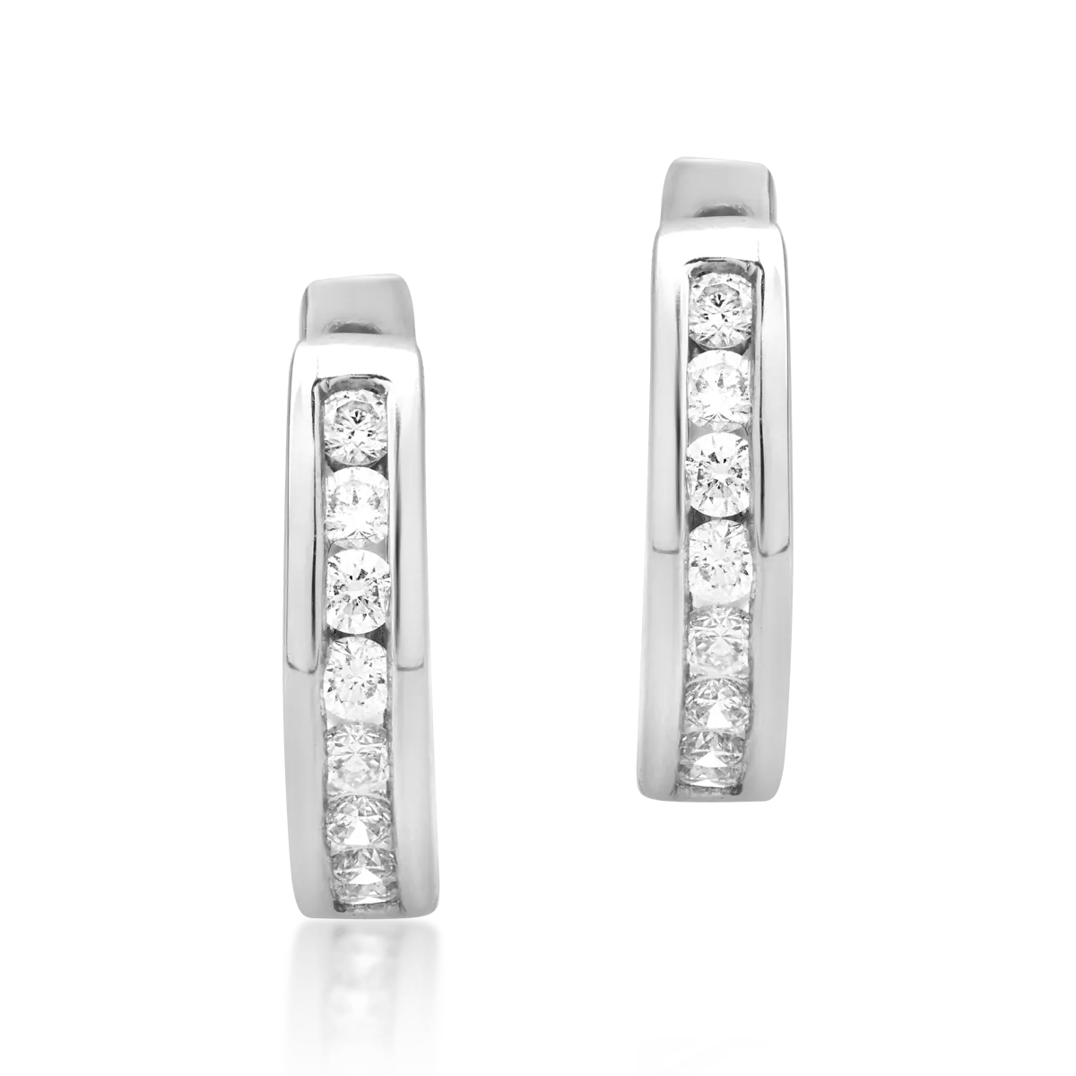 Cercei din aur alb de 18K cu diamante de 0.17ct-110872