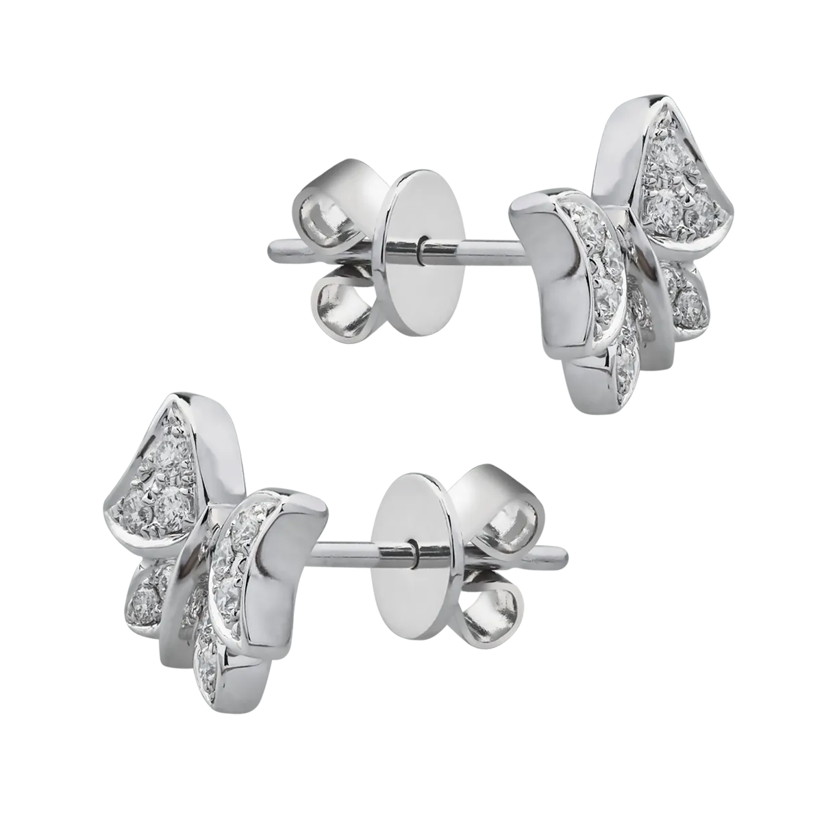 Cercei din aur alb de 18K cu diamante de 0.18ct