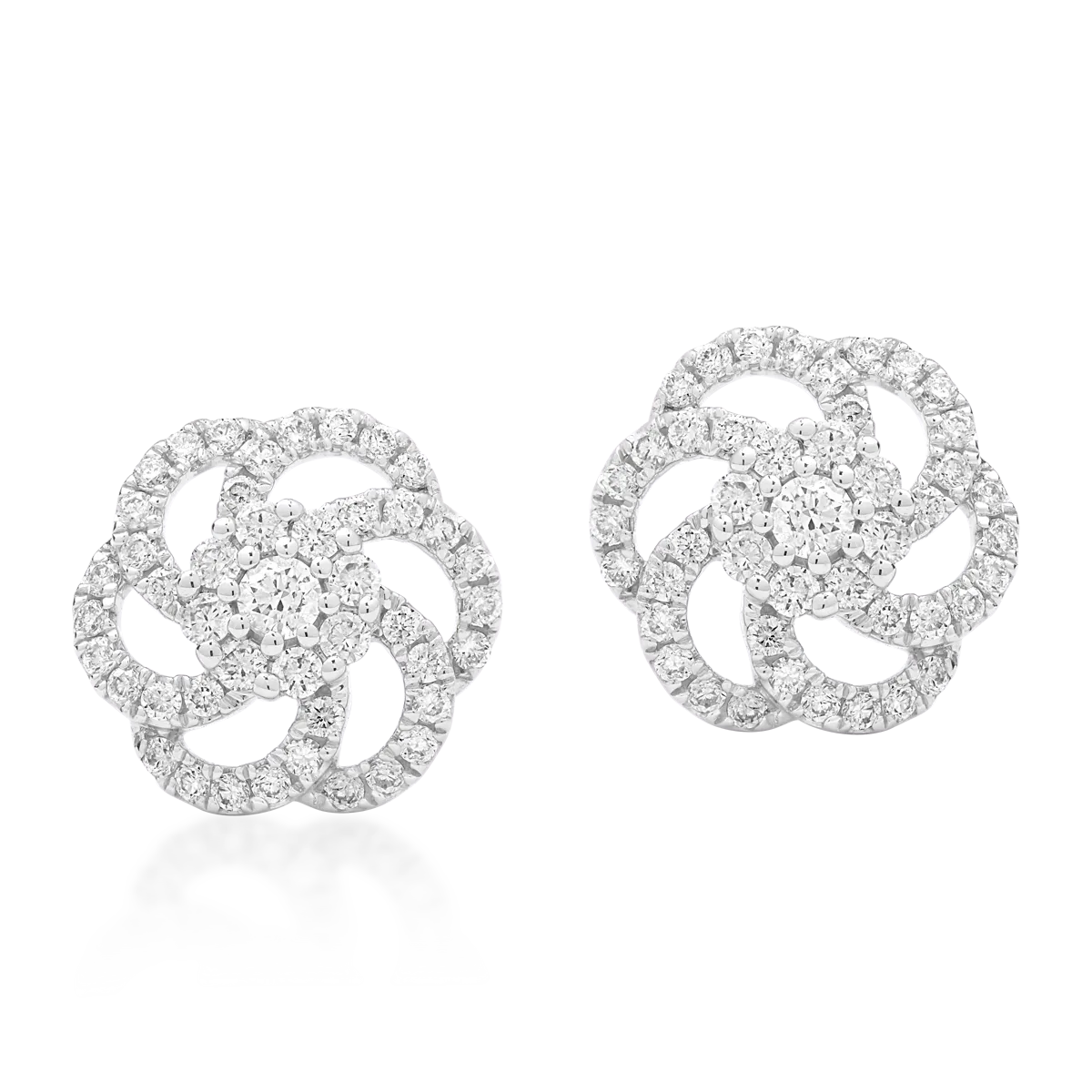 Обеци от бяло злато 18K с диаманти 0.37ct-110879