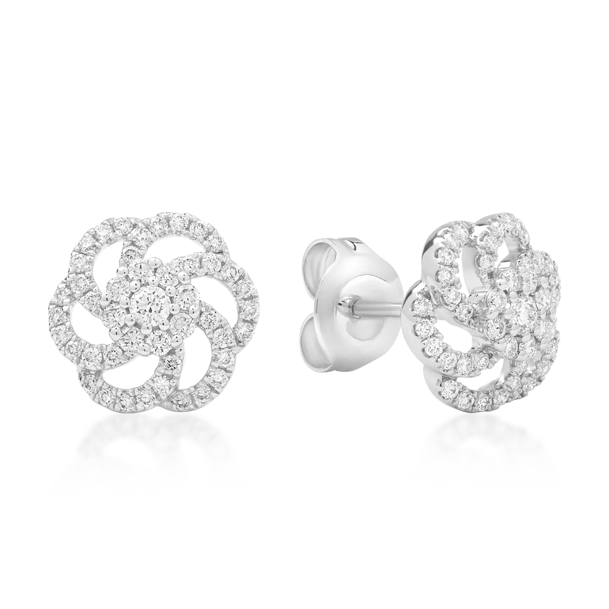 Cercei din aur alb cu diamante de 0.37ct