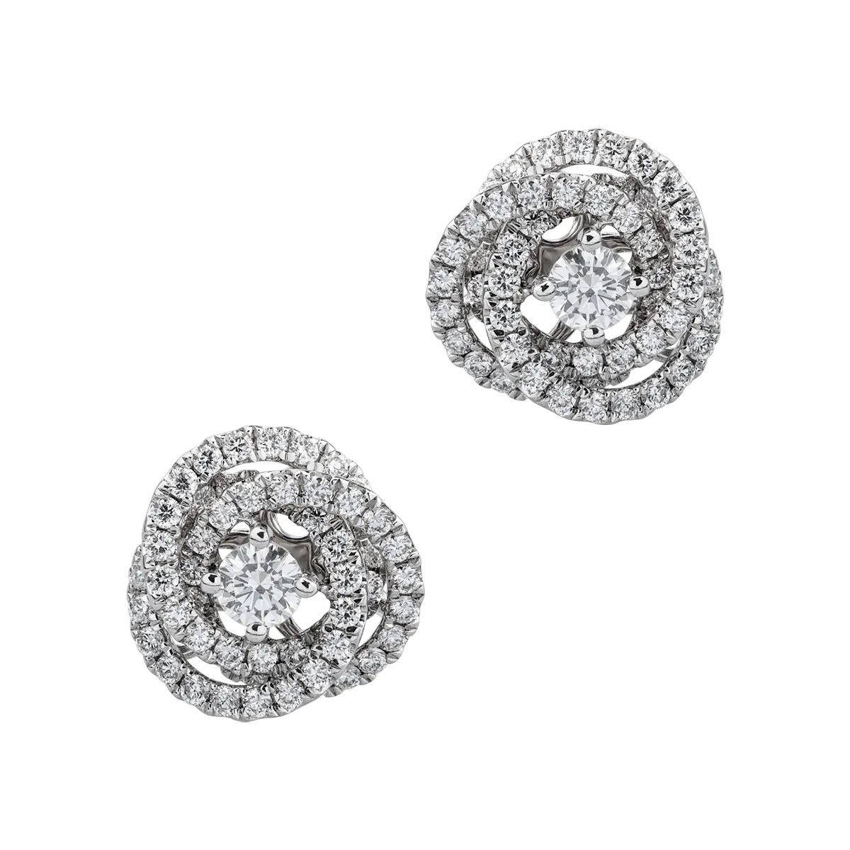 Cercei din aur alb cu diamante de 0.63ct