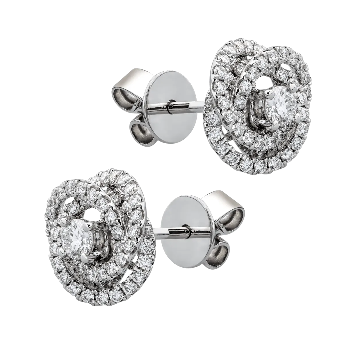 Cercei din aur alb cu diamante de 0.63ct