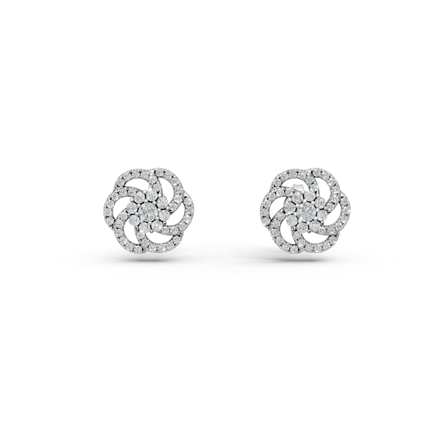 Cercei din aur alb cu diamante de 0.39ct