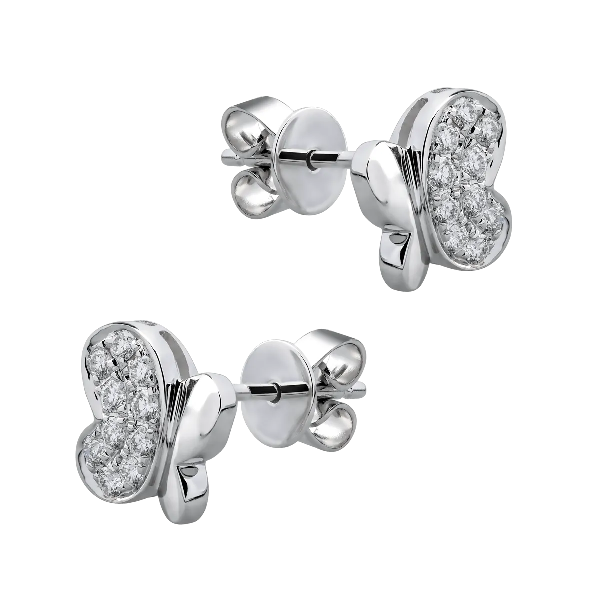 14K white gold butterflies earrings with 0.26ct diamonds