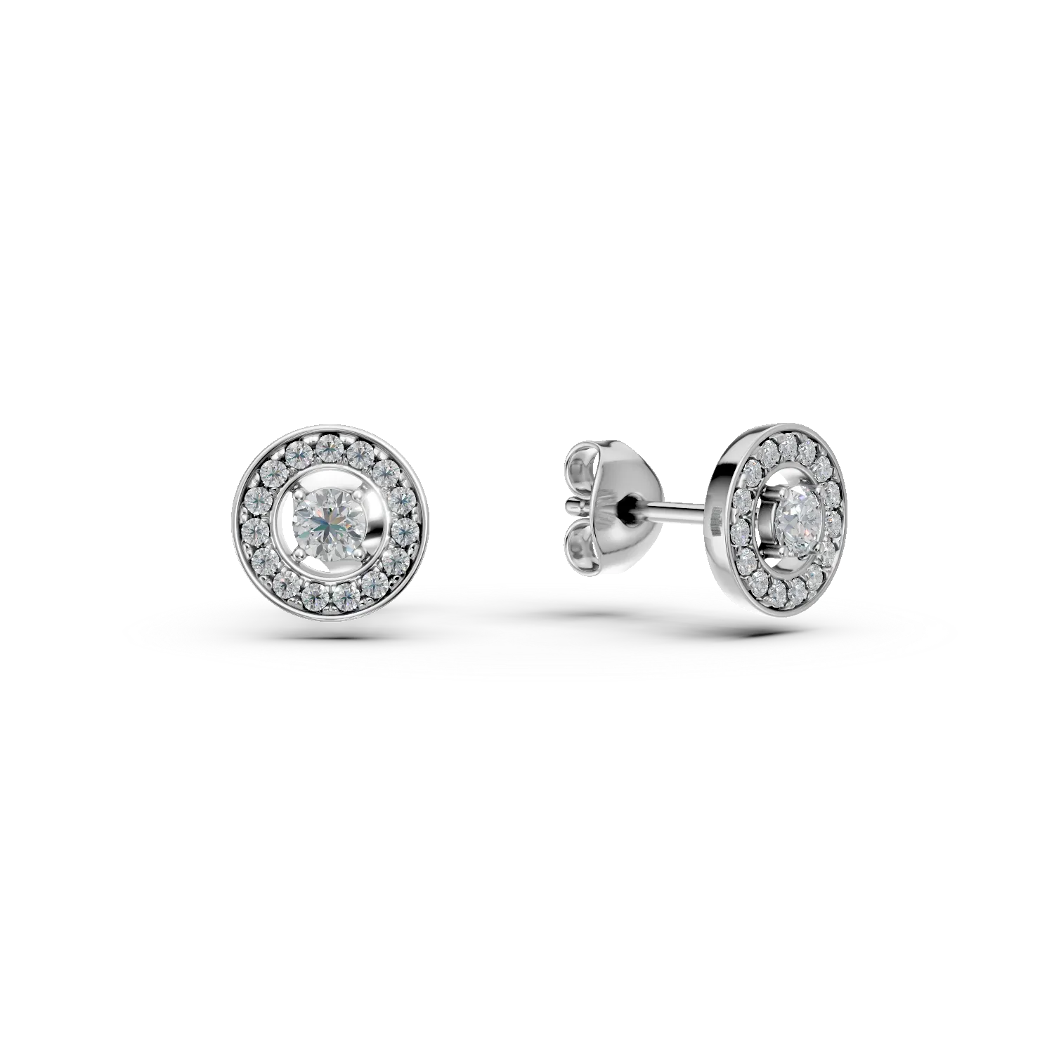 Cercei din aur alb cu diamante de 0.29ct