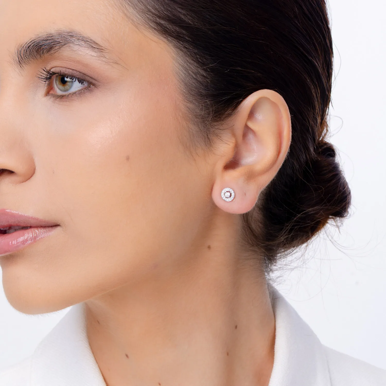 Cercei din aur alb cu diamante de 0.29ct