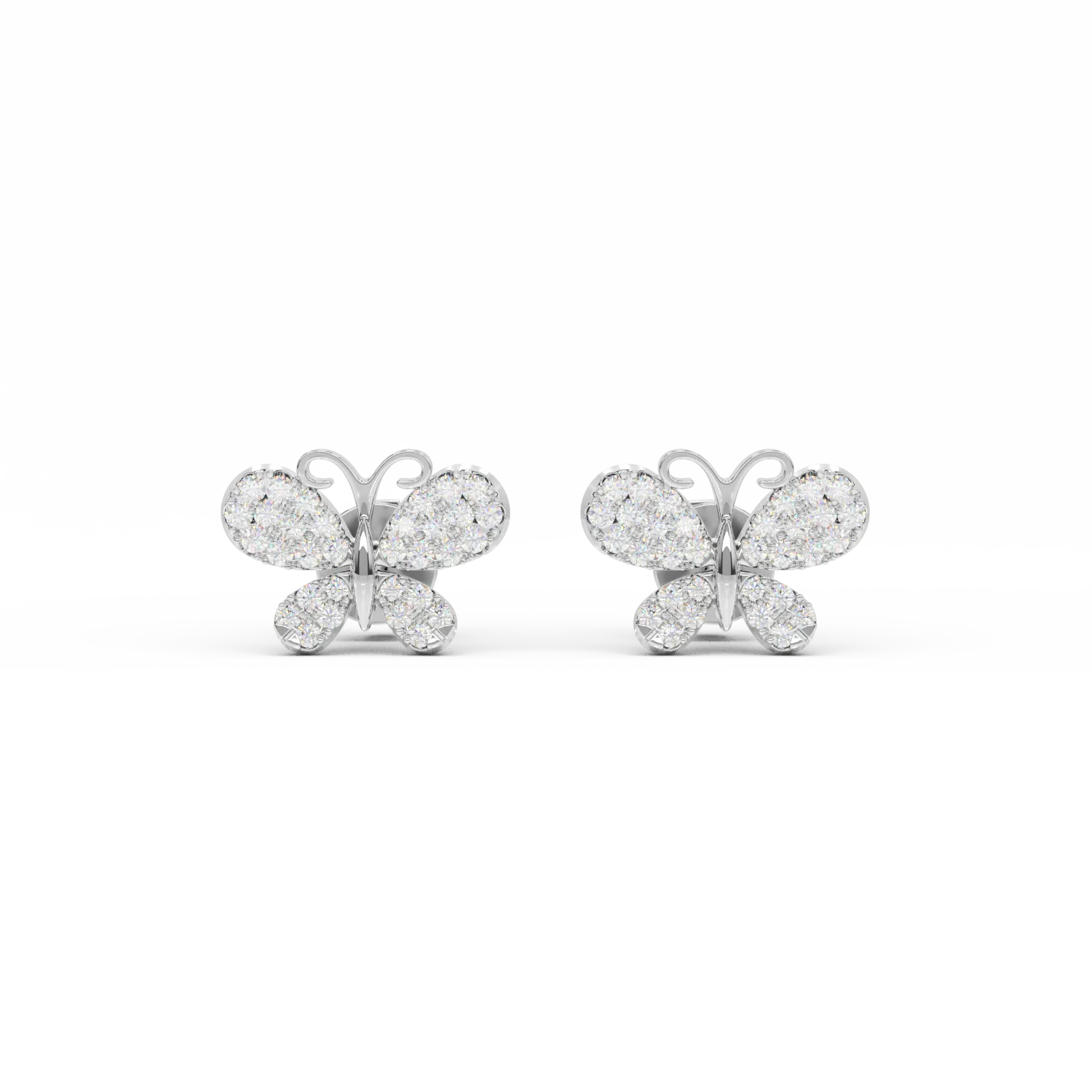 Cercei fluturasi din aur alb cu diamante de 0.31ct