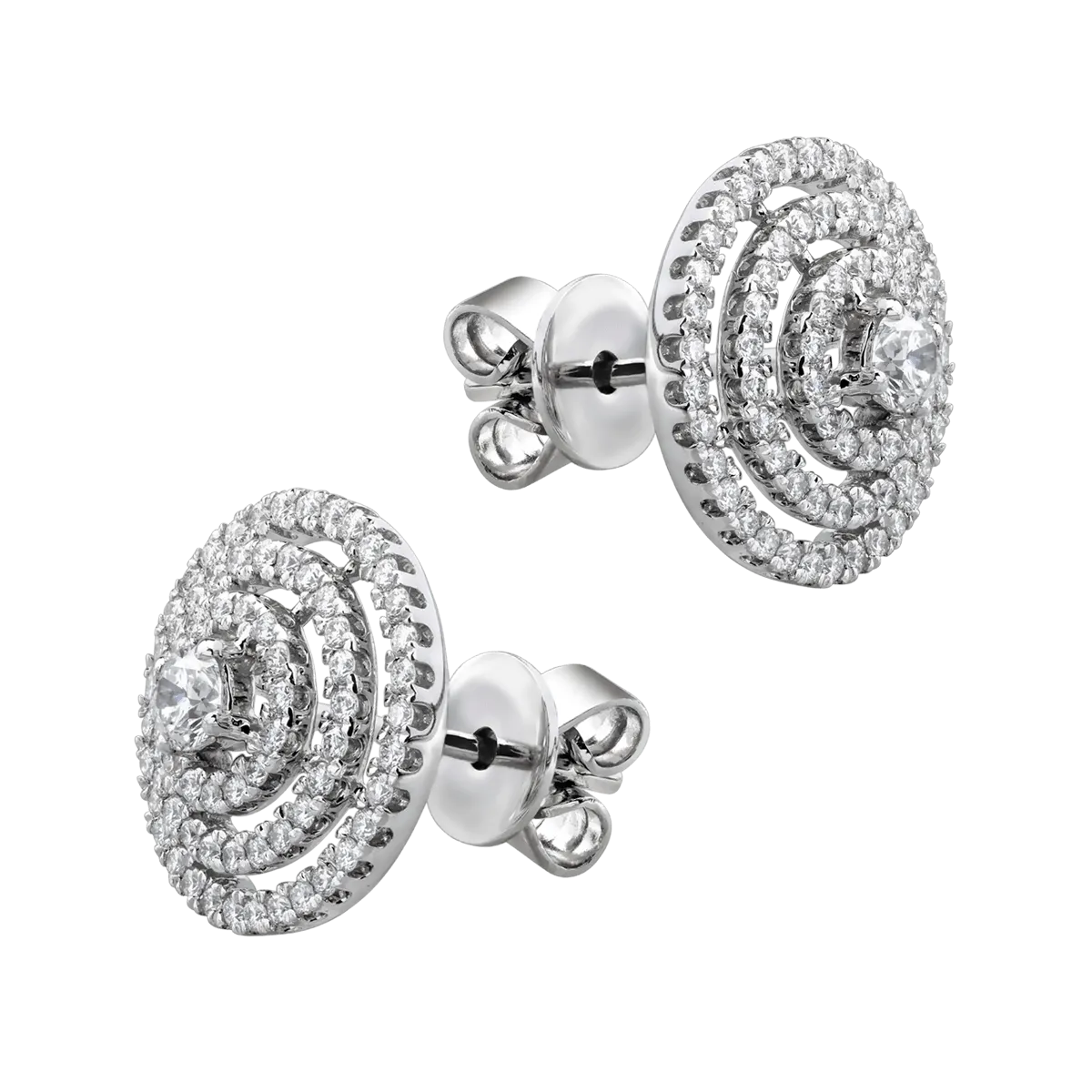 Cercei din aur alb cu diamante de 0.54ct