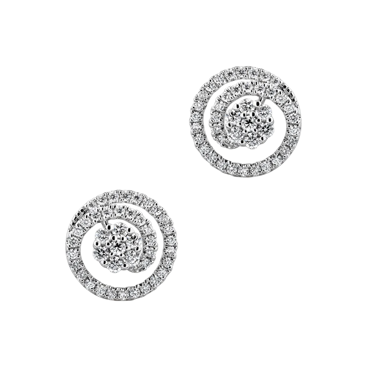 14K white gold earrings with 0.39ct diamonds-110917
