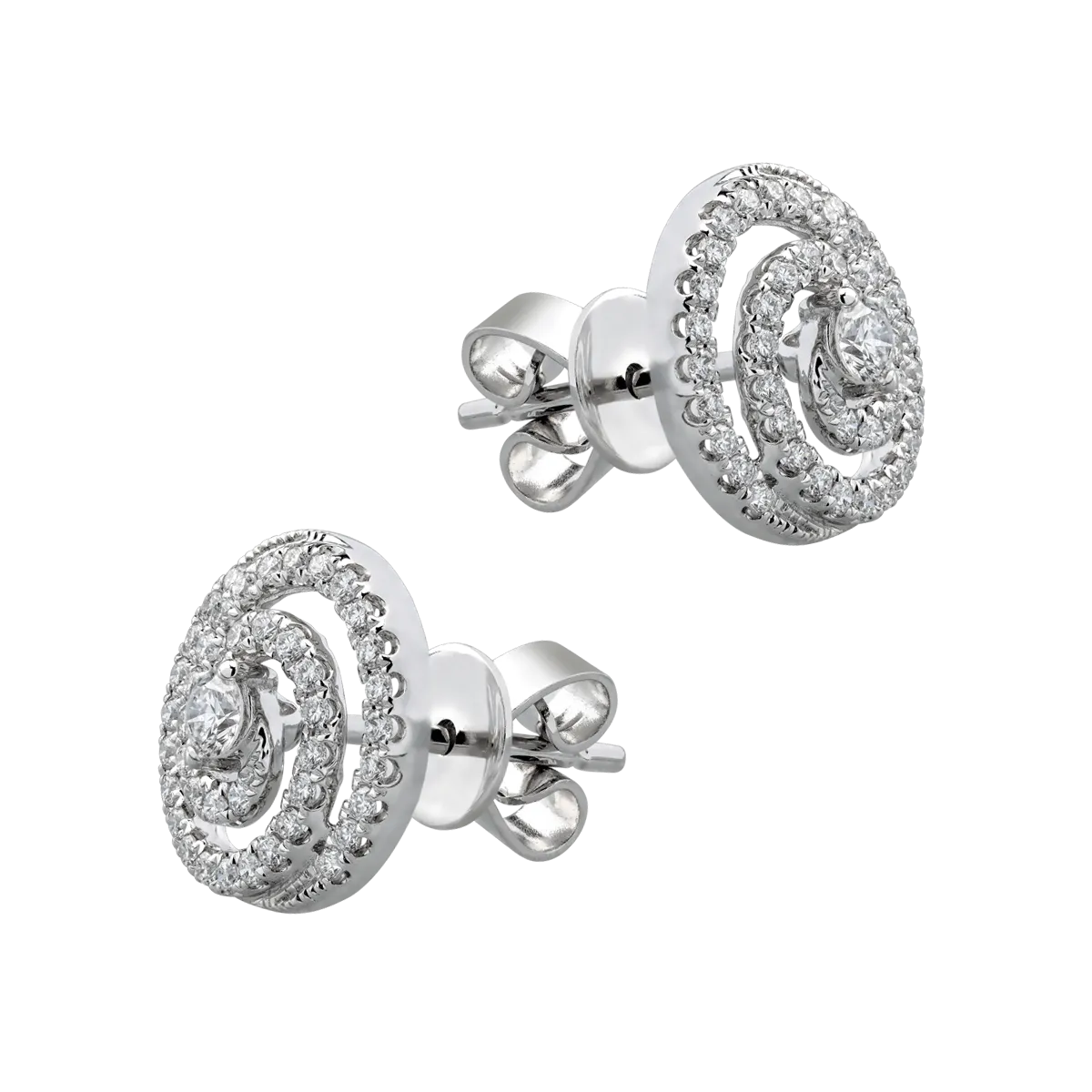 14K white gold earrings with 0.39ct diamonds