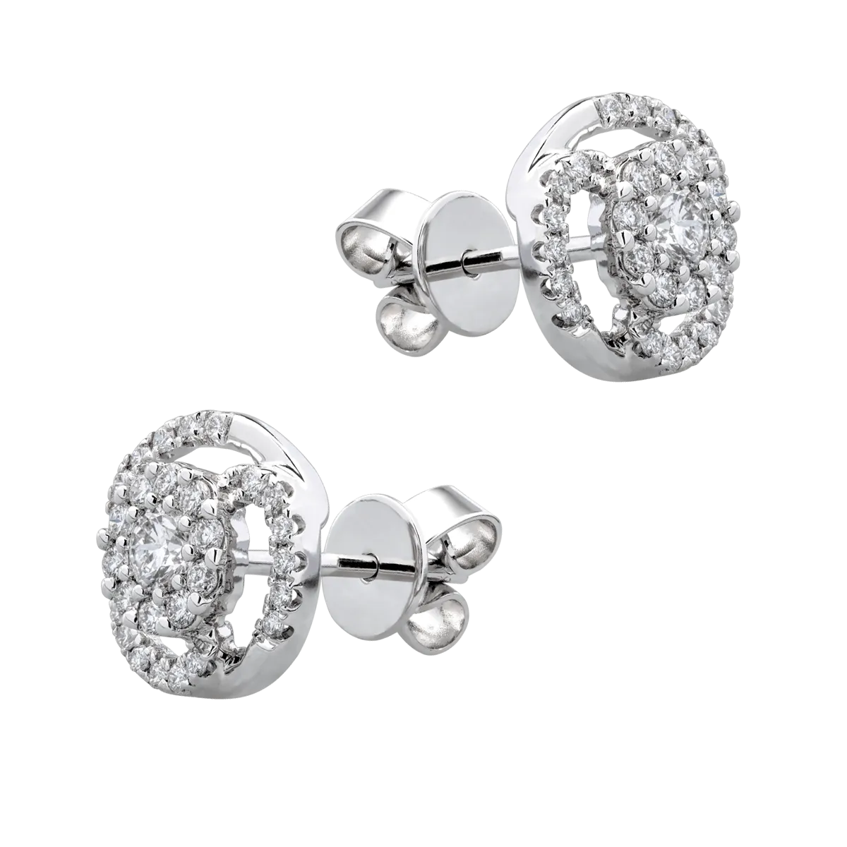 Cercei din aur alb cu diamante de 0.5ct