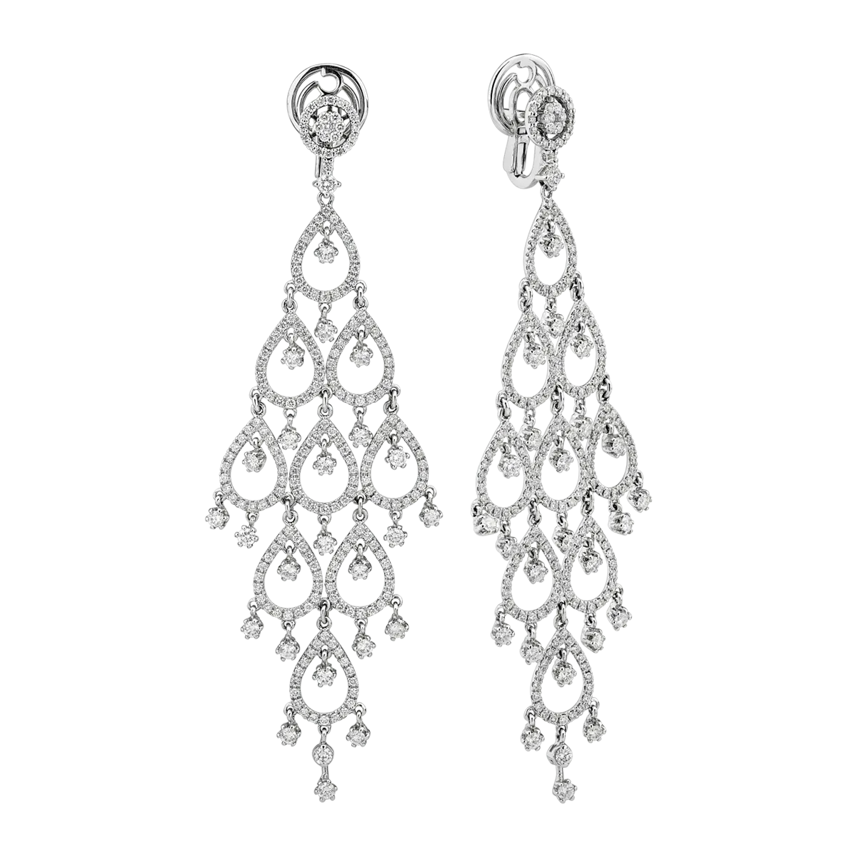 18K white gold earrings with 5.14ct diamonds