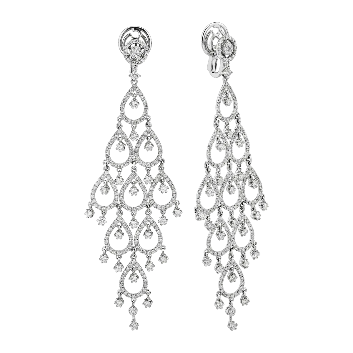 Teilor Cercei din aur alb cu diamante de 5.14ct