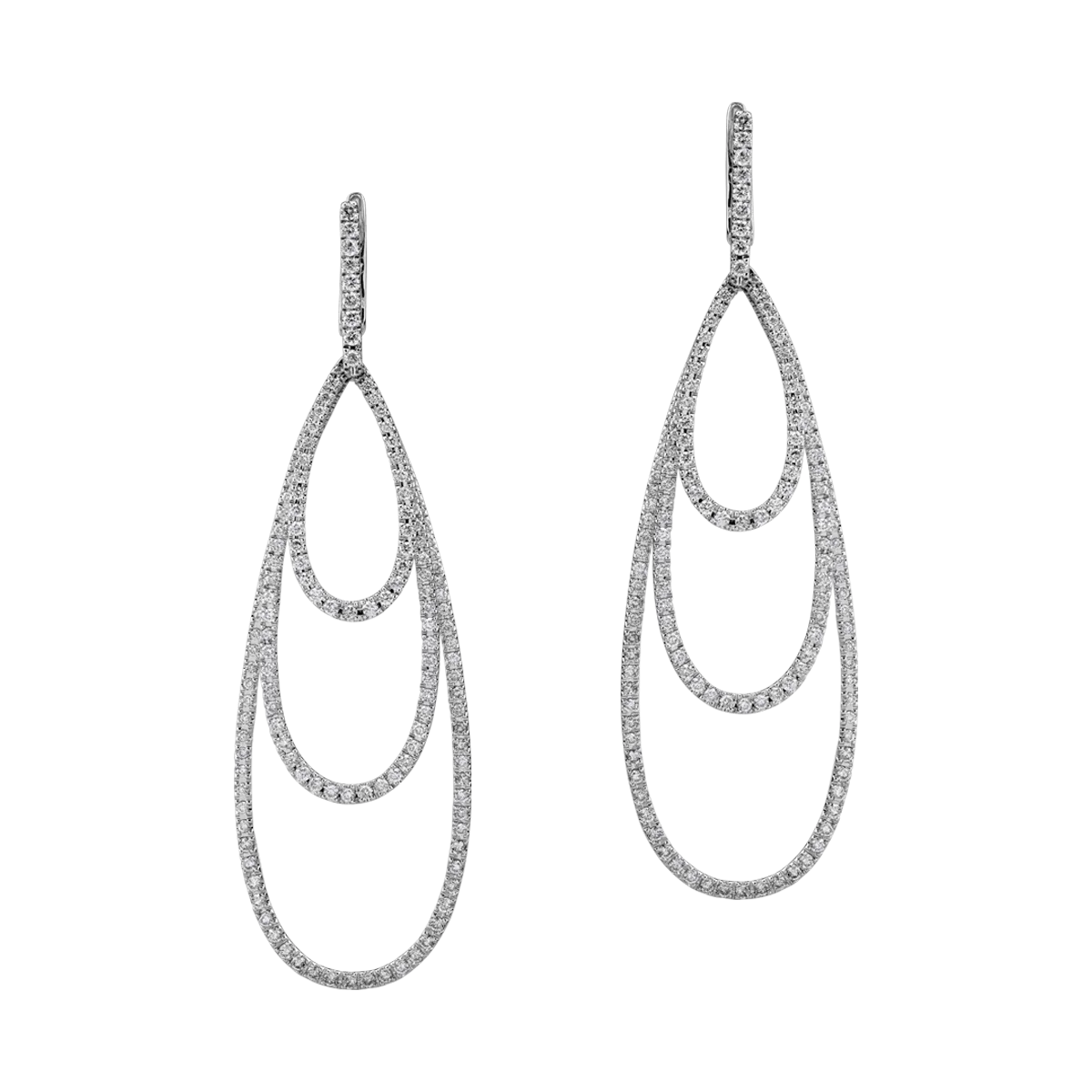 18K white gold earrings with 1.87ct diamonds