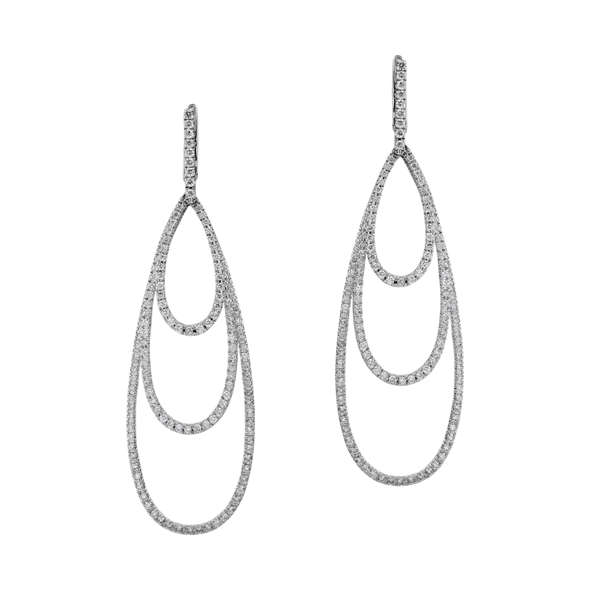 Cercei din aur alb cu diamante de 1.87ct
