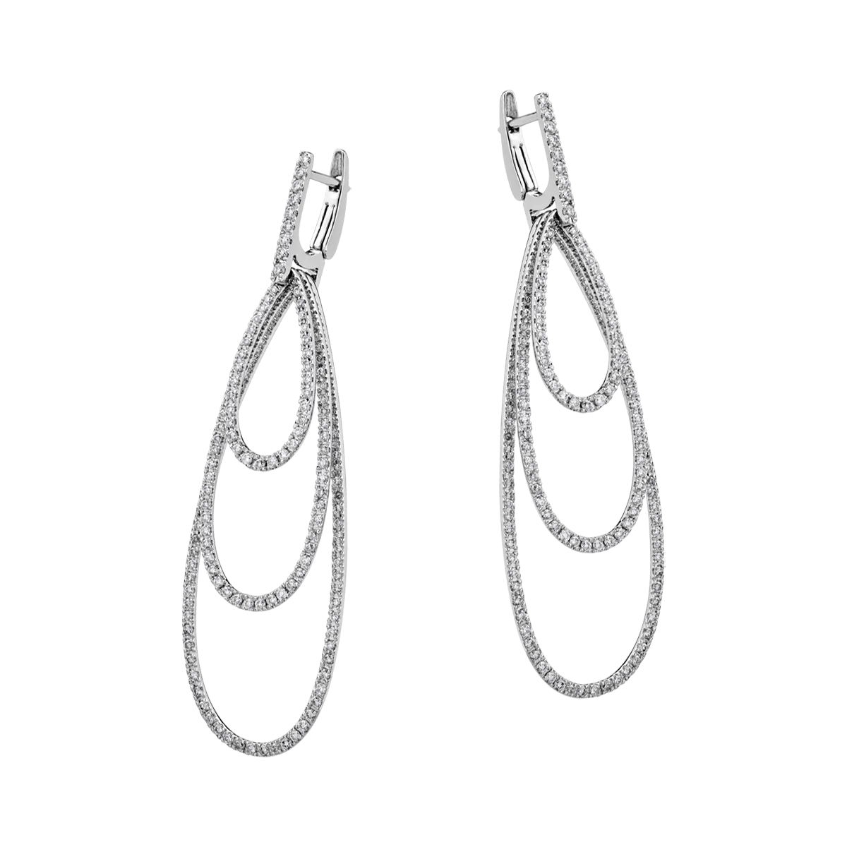 Cercei din aur alb cu diamante de 1.87ct