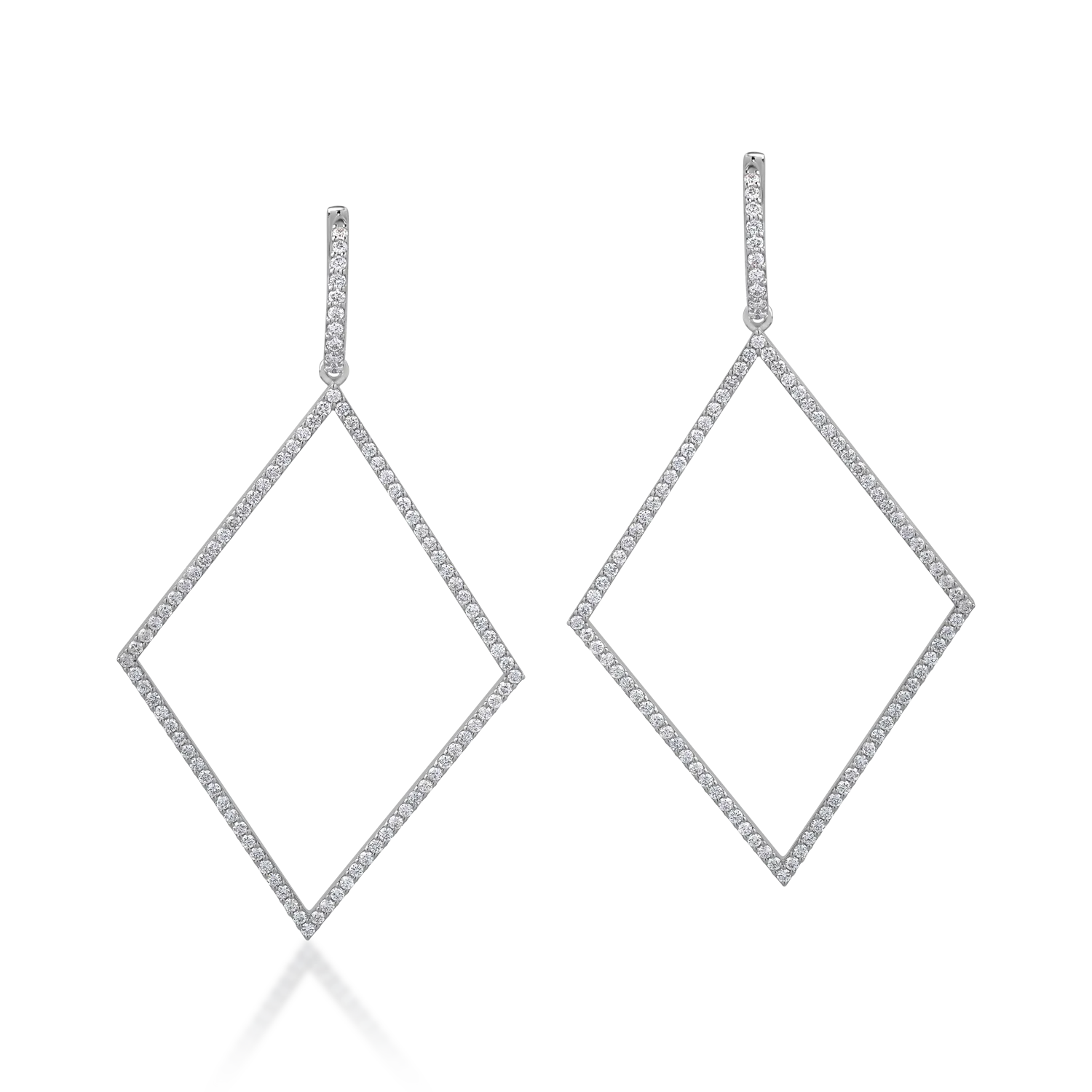 18K white gold earrings with 1.48ct diamonds-110968