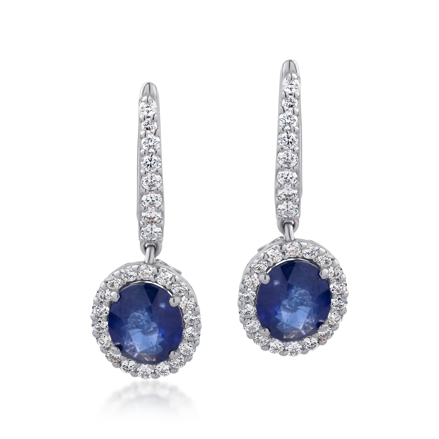 18K white gold earrings with 4.26ct precious stones