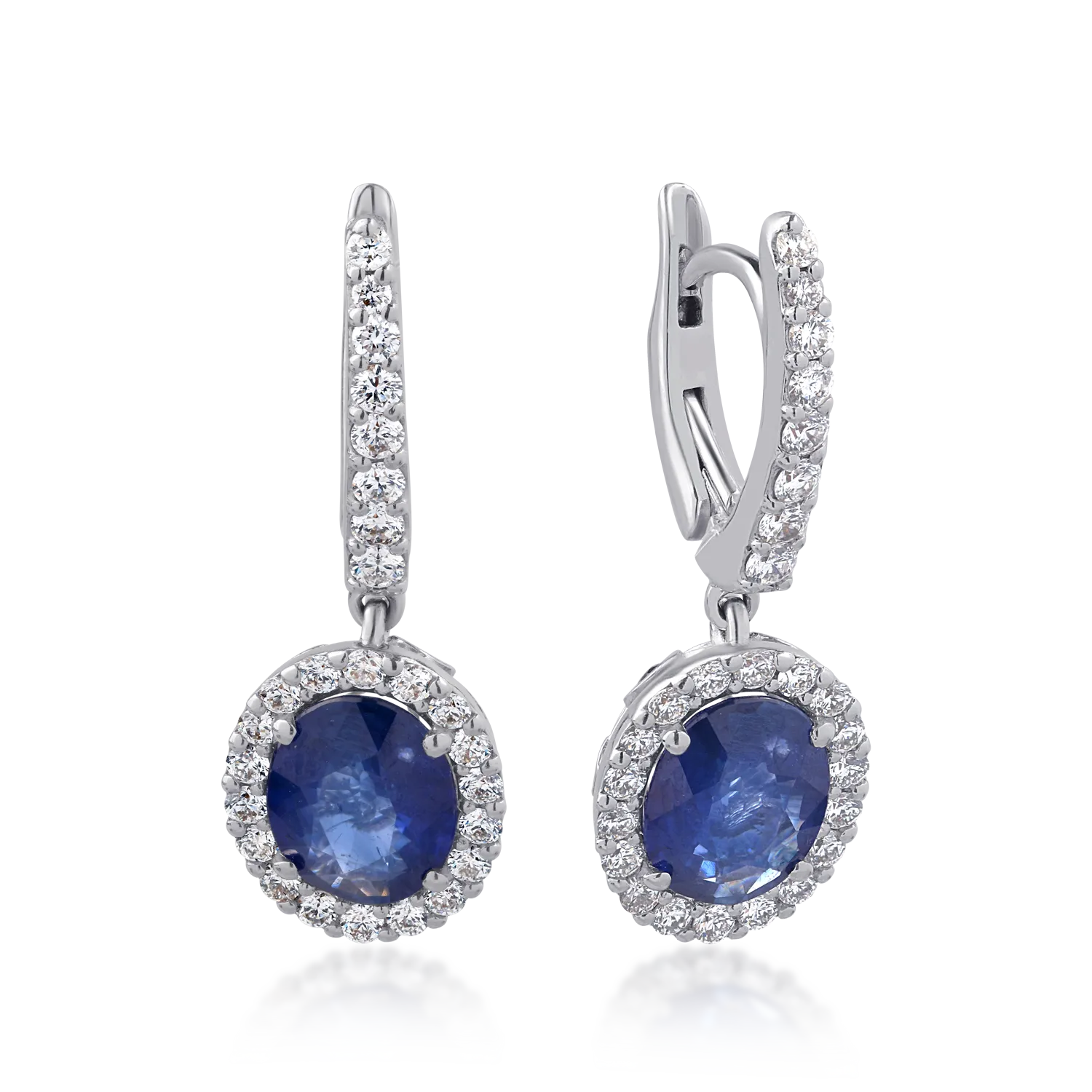 18K white gold earrings with 4.26ct precious stones