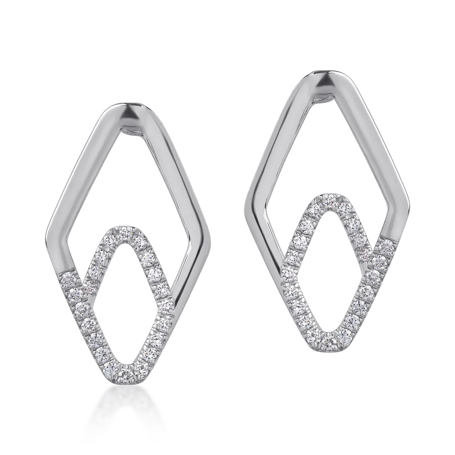 Cercei din aur alb de 18K cu diamante de 0.47ct-110975