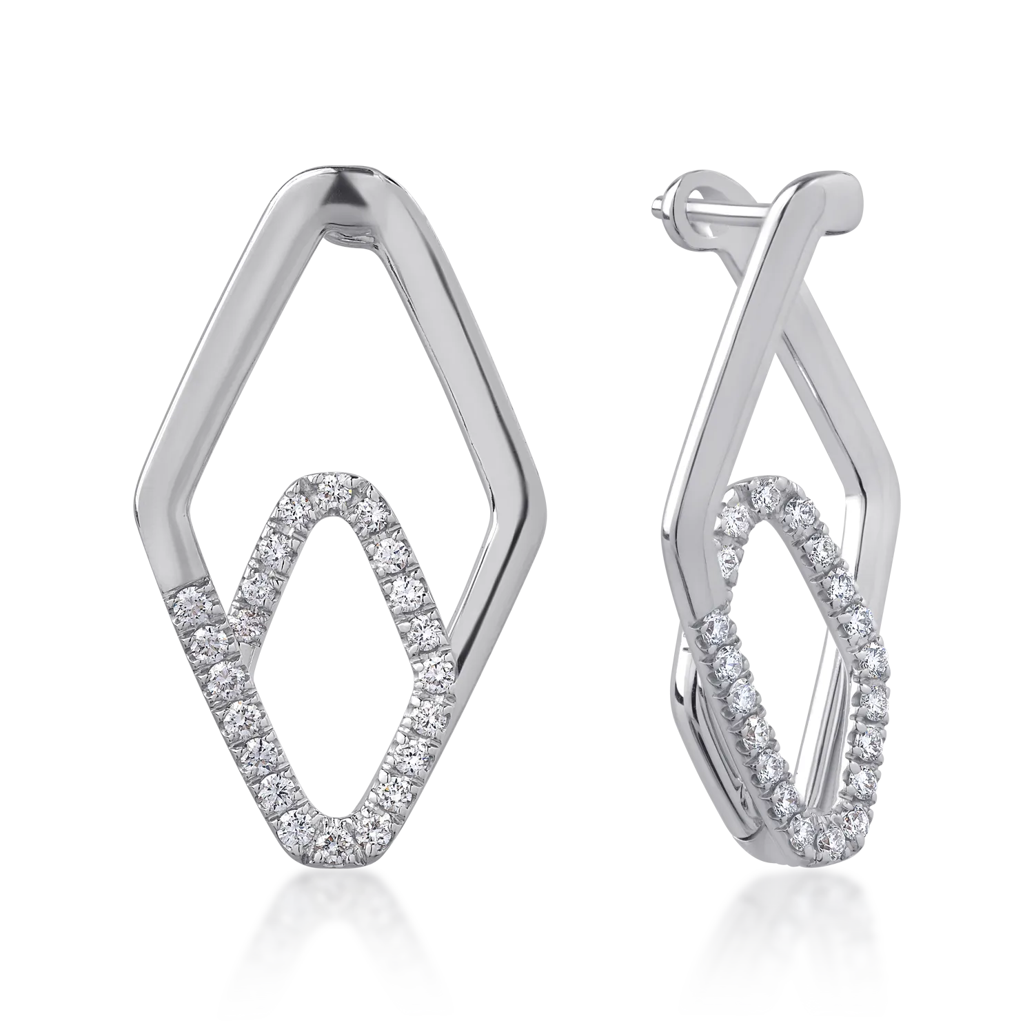 Cercei din aur alb cu diamante de 0.47ct